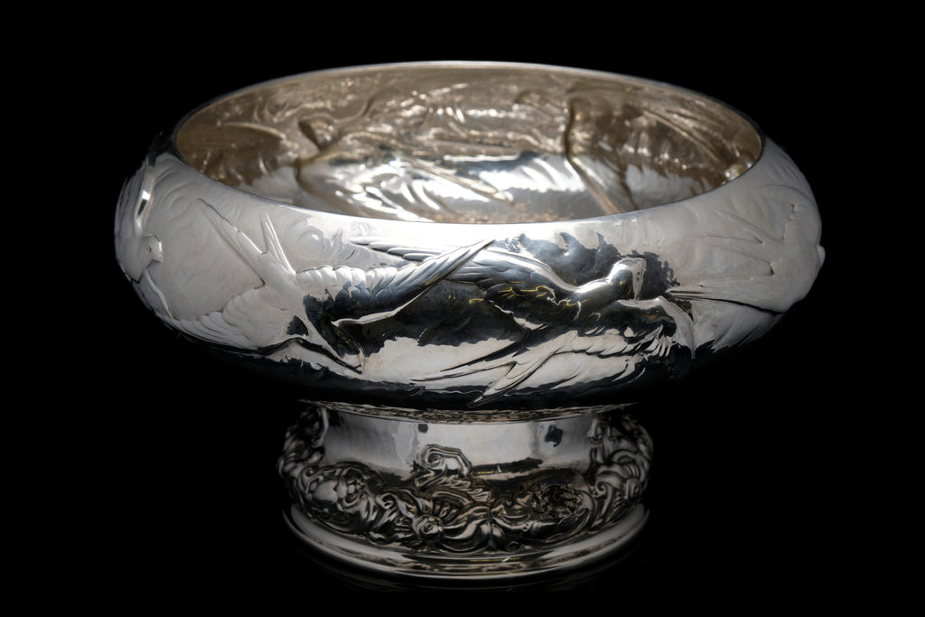 Edwardian Sterling Silver Norwegian Punch Bowl.