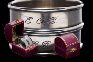 Edwardian Sterling Silver Napkin Rings USA.