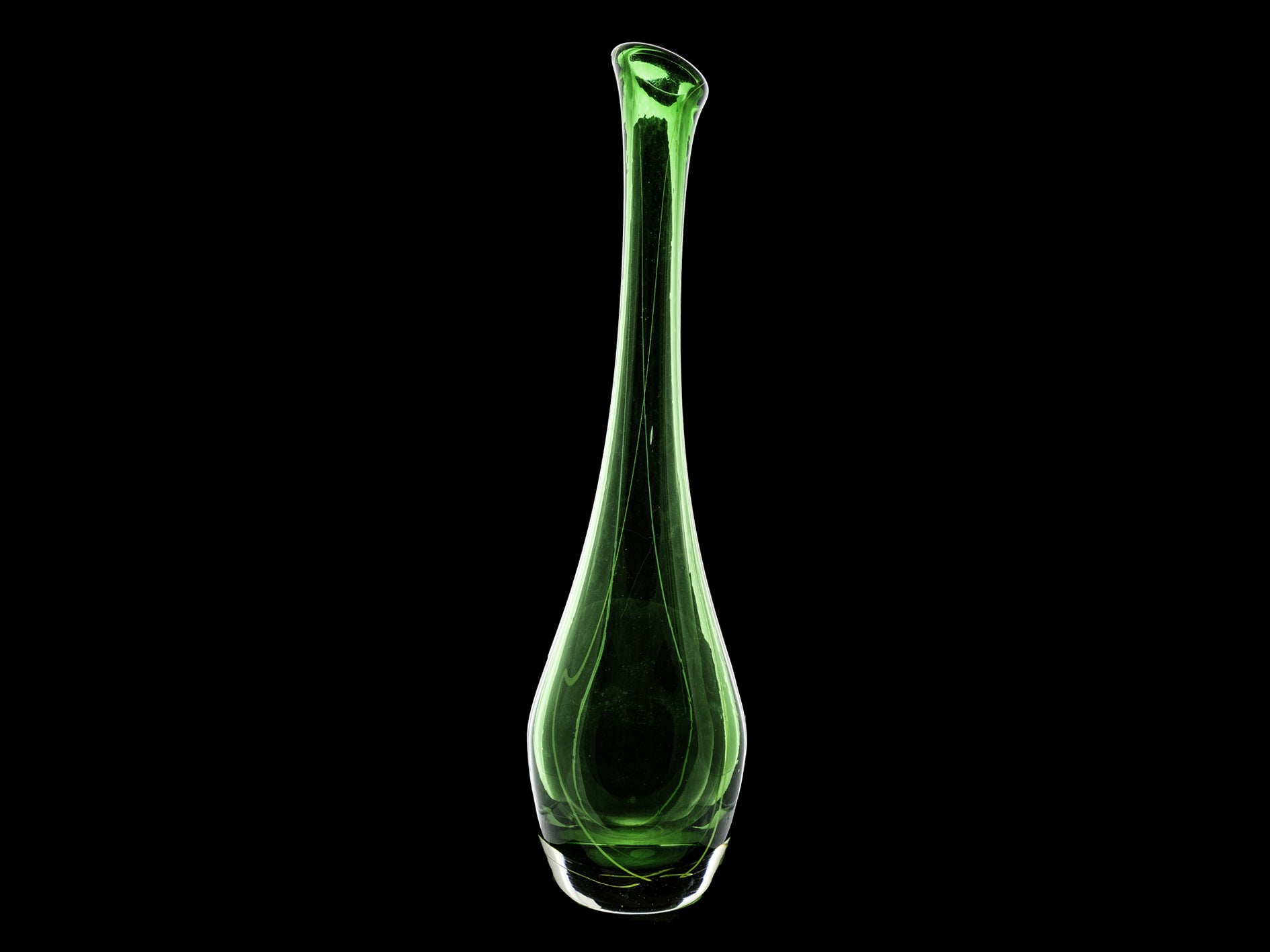 Mid Century Green Art Glass.