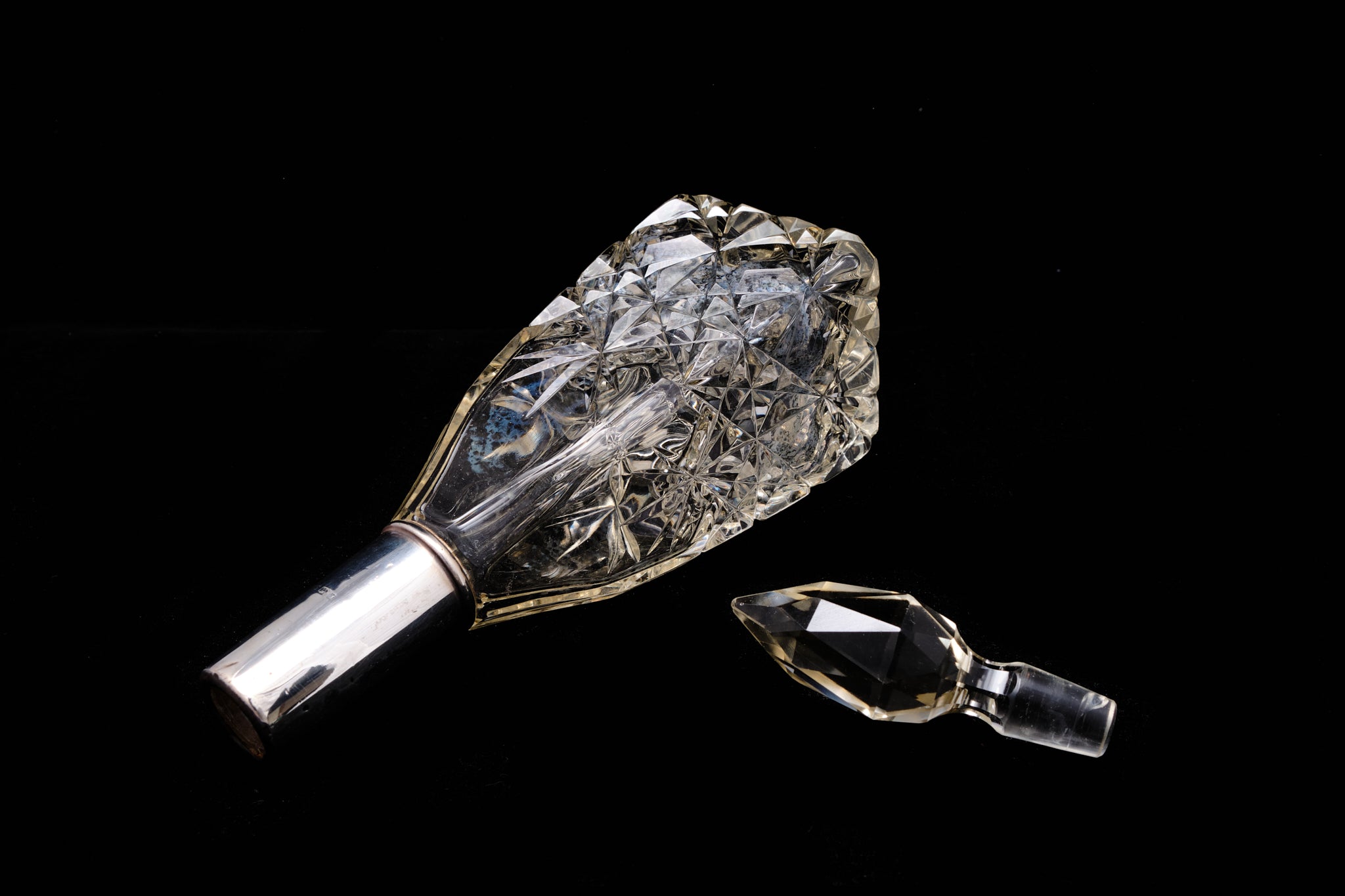 Edwardian Sterling Silver Collared Perfume Bottle