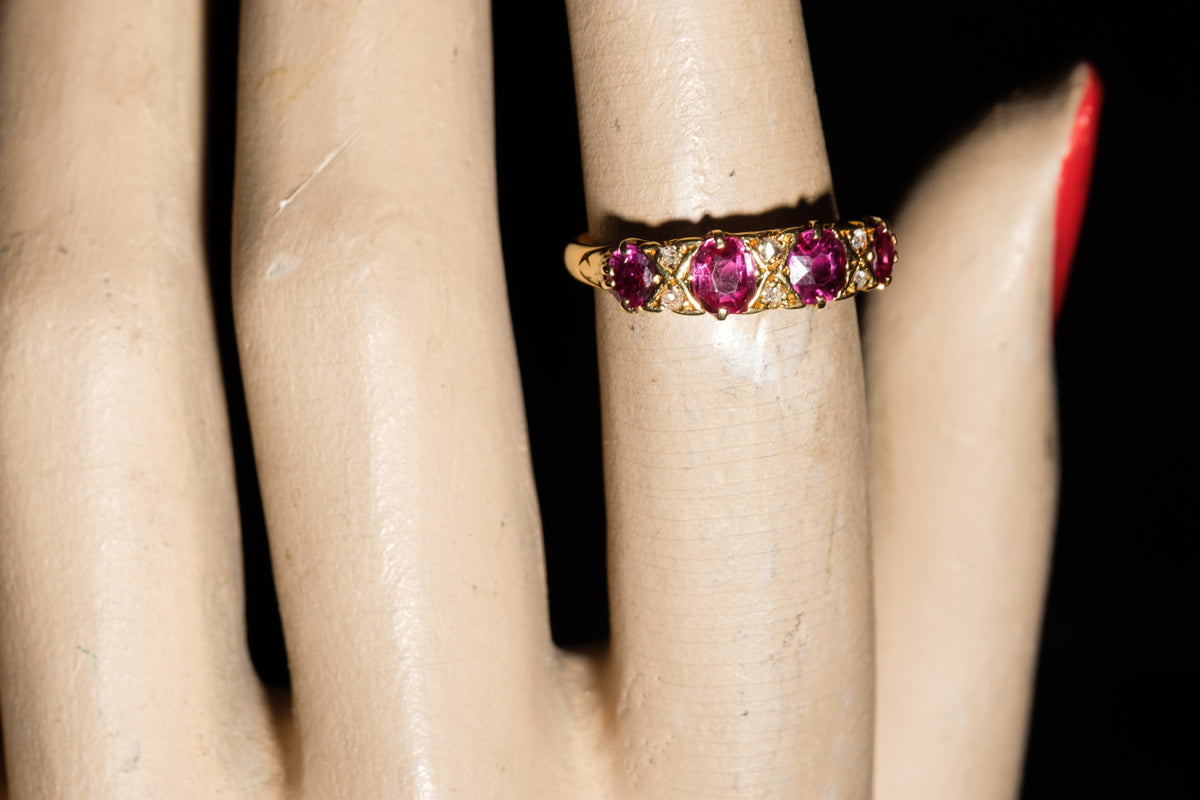 Victorian 18carat Ruby. and Diamond Bridge Setting Ring. – Sue Todd ...