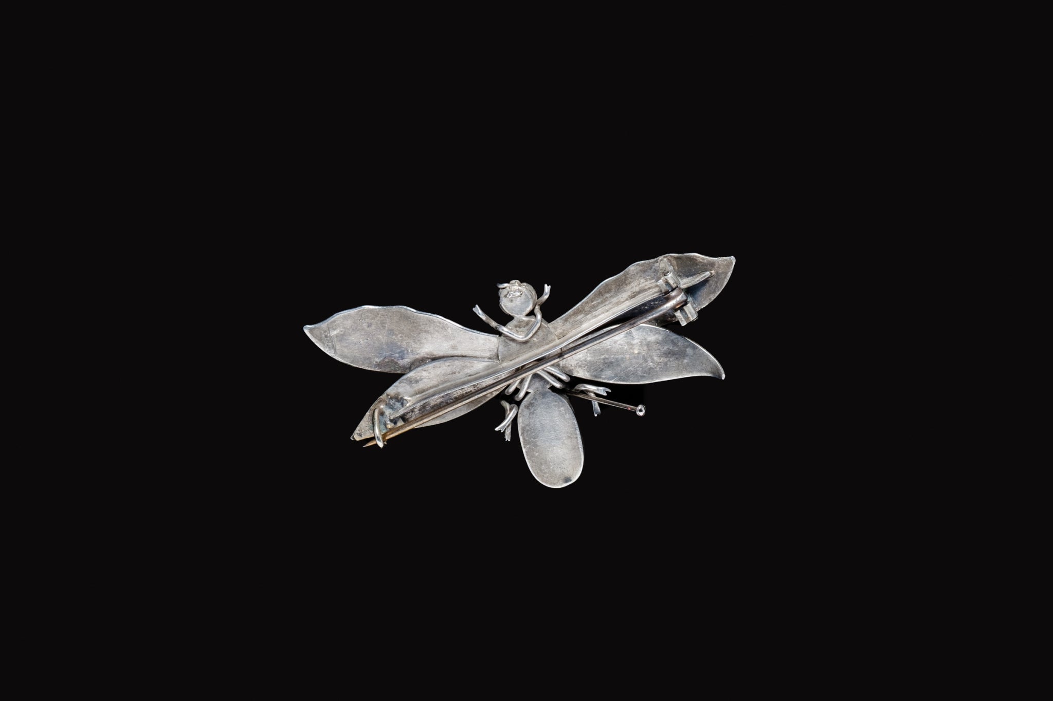Sterling Silver andCabachon Garnet Bug Brooch.