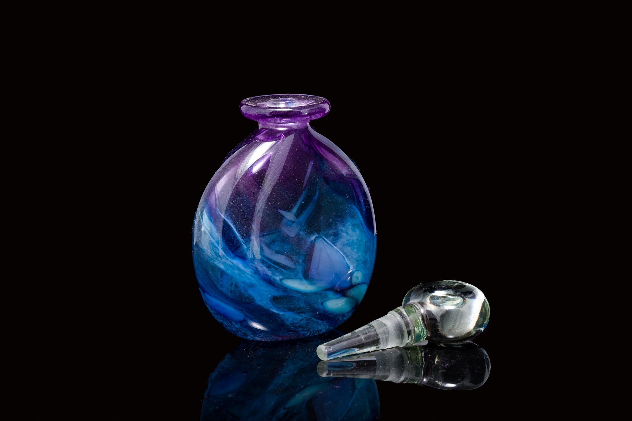 Studio Made Contemporary Art Glass Bottle.